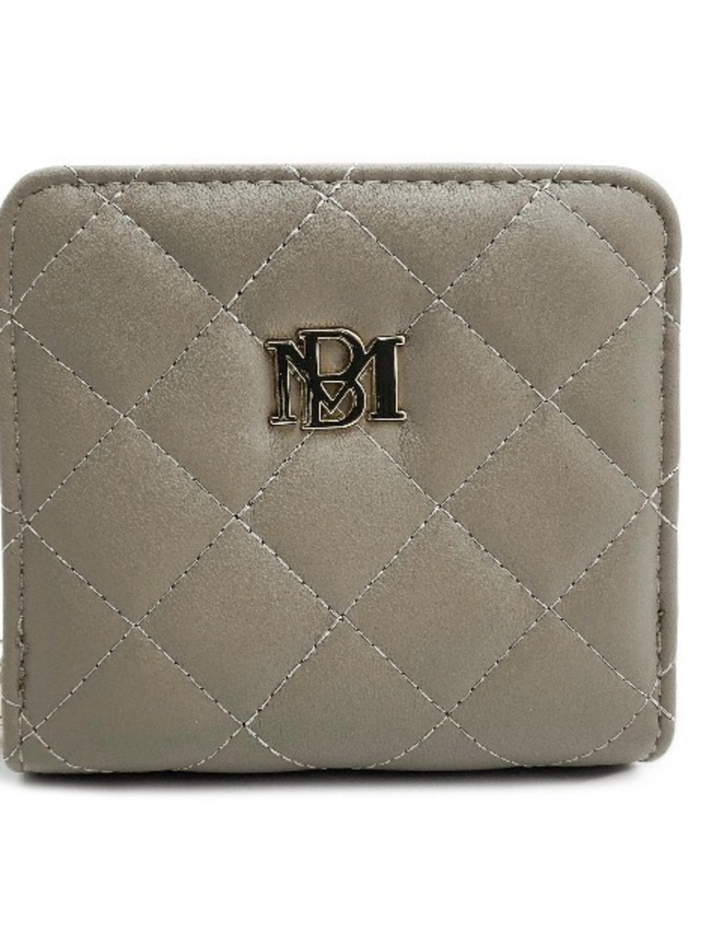 Badgley Mischka Quilted Compact Wallet in Taupe